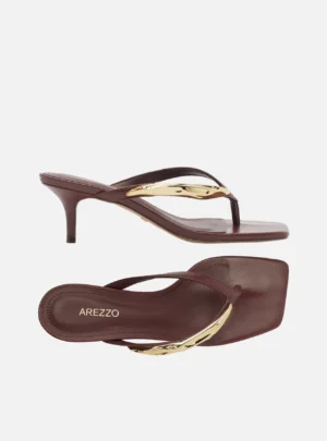 Tamanco Flip Flop Arezzo Vinho com Metal (cópia)