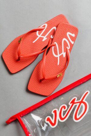 Flat Tulum Fancy Flops Vermelho + Necessaire - Vicenza